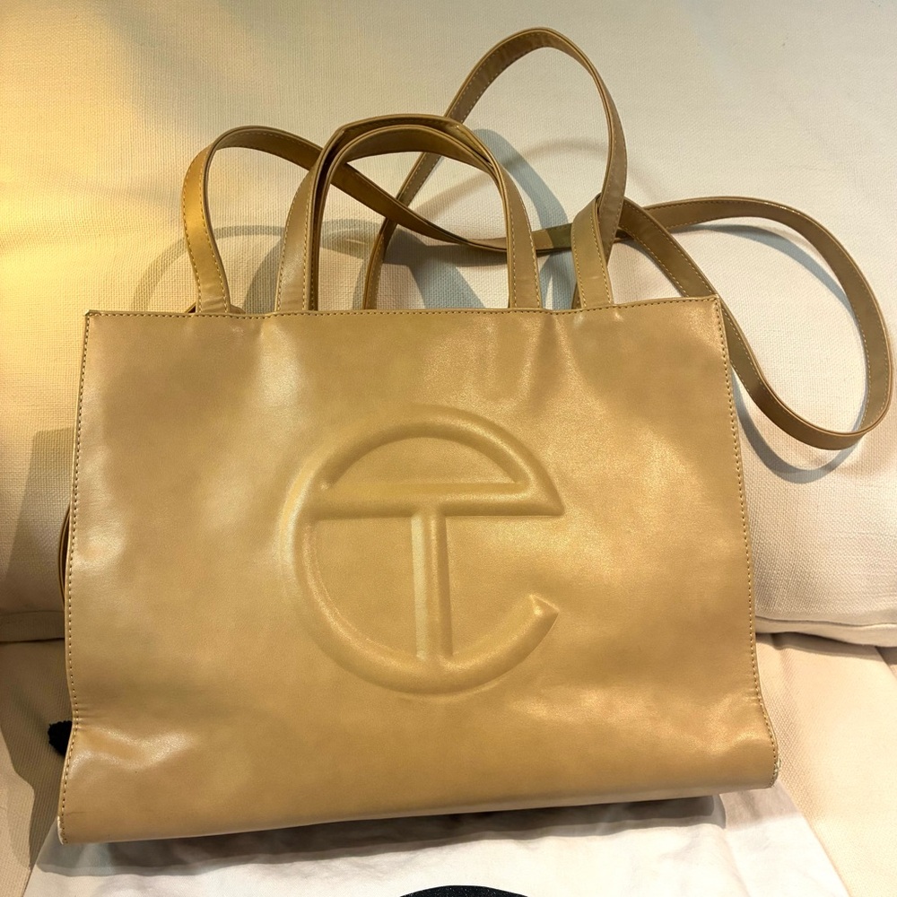 Telfar Beige Medium Shopping Bag - Vegan Leather